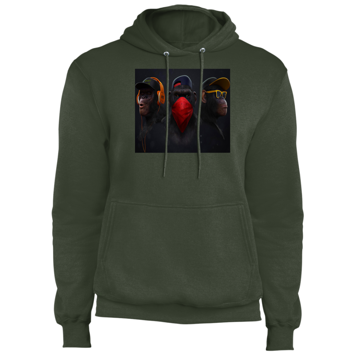 "HEAR NO EVIL SPEAK NO EVIL SEE NO EVIL" Core Fleece Pullover Hoodie