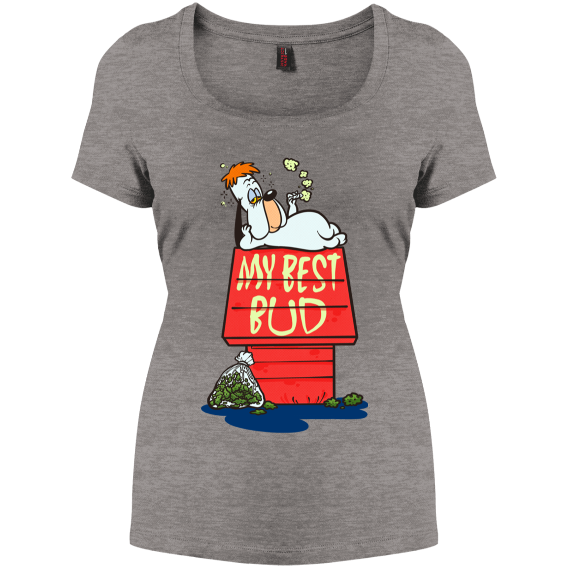 "MY BEST BUD" Women's Perfect Scoop Neck Tee