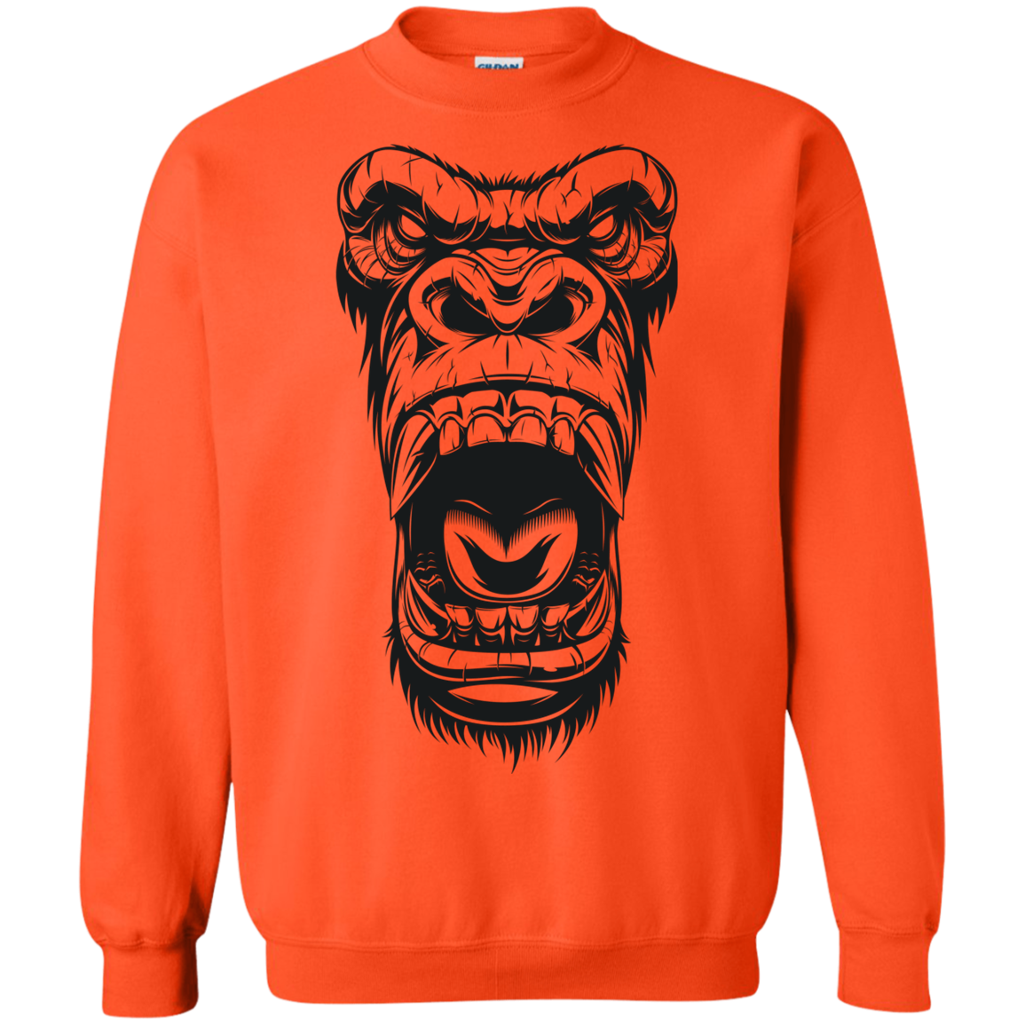 "GORILLA FACE" Crewneck Pullover Sweatshirt 8 oz.