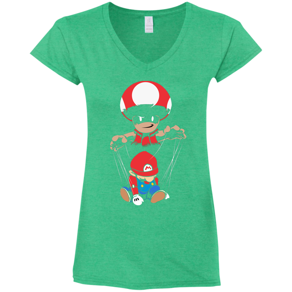 "MARIO DOLL" Ladies' Fitted Softstyle 4.5 oz V-Neck T-Shirt