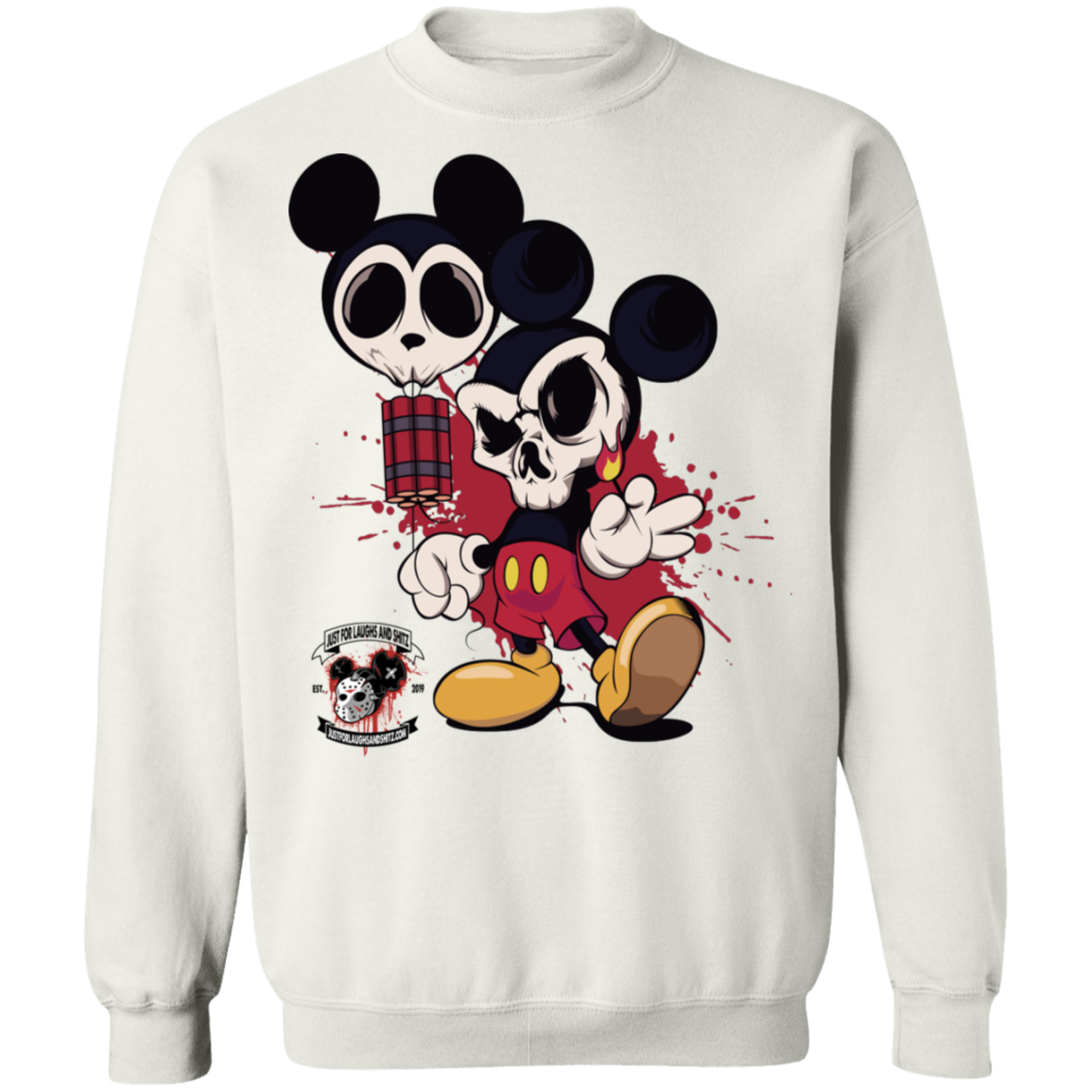 "MICKEY GO BOOM Crewneck Pullover Sweatshirt 8 oz.