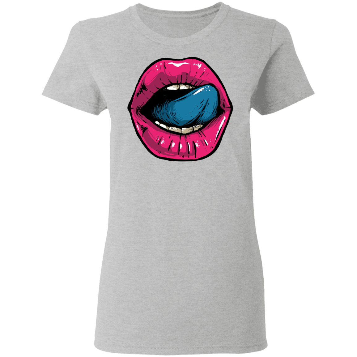 "HELLO LIPS" Ladies' 5.3 oz. T-Shirt