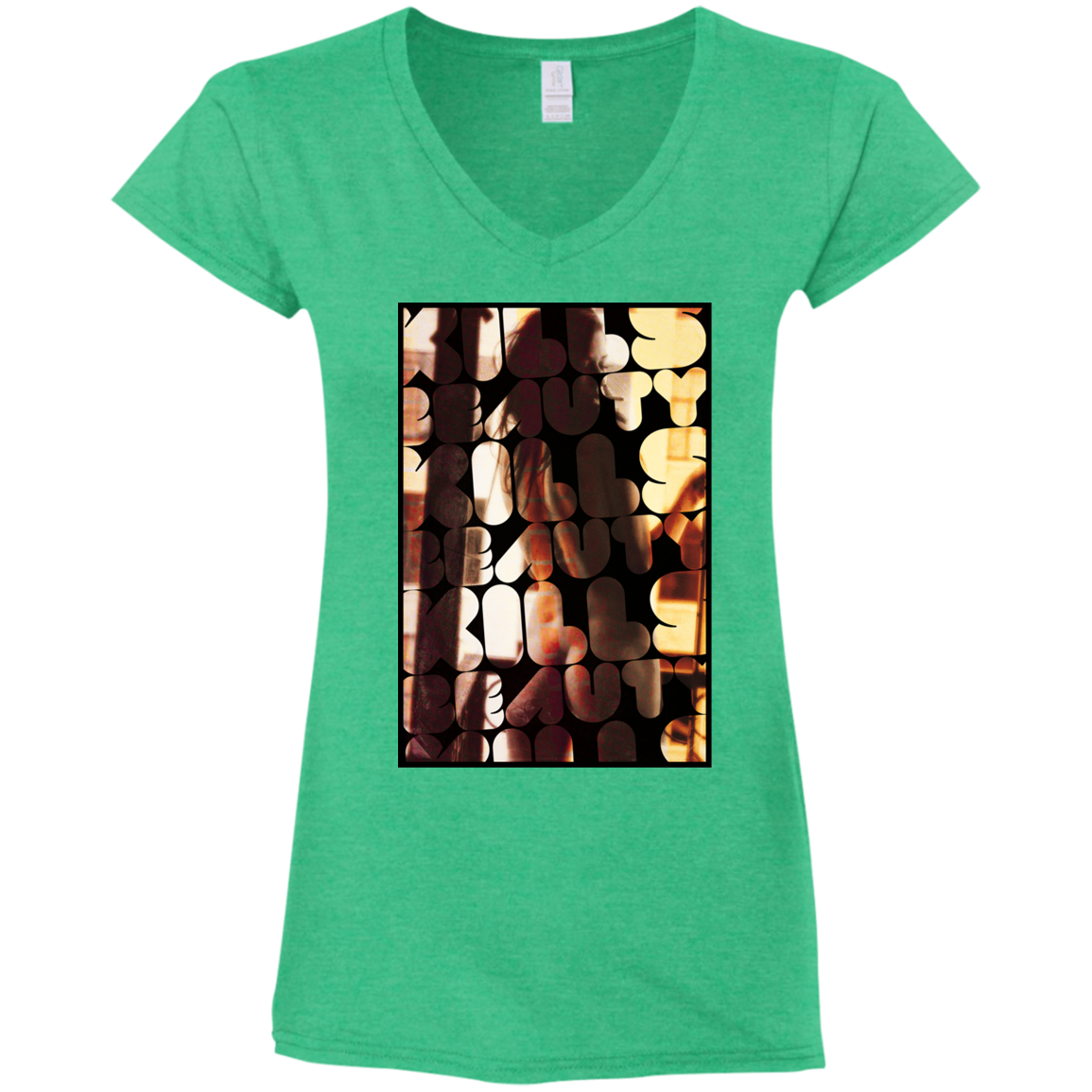 "BEAUTY KILLS" Ladies' Fitted Softstyle 4.5 oz V-Neck T-Shirt