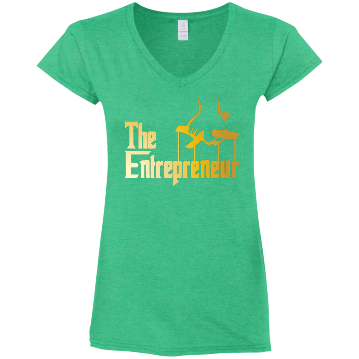"HANDS OF AN ENTREPRENEUR" Ladies' Fitted Softstyle 4.5 oz V-Neck T-Shirt