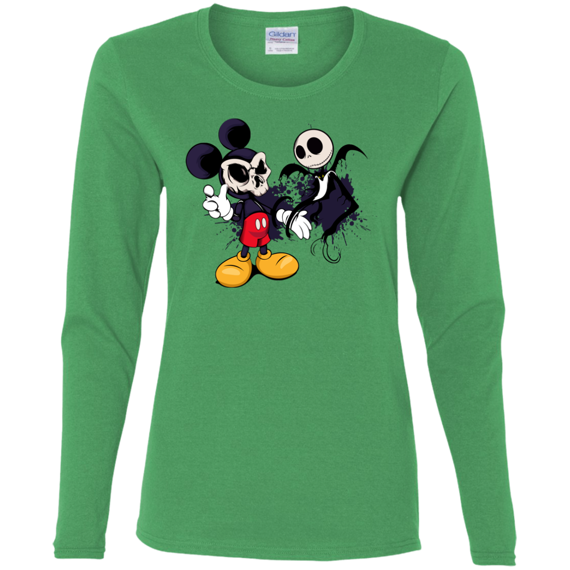"NIGHTMARE MICKEY"Ladies' Cotton LS T-Shirt