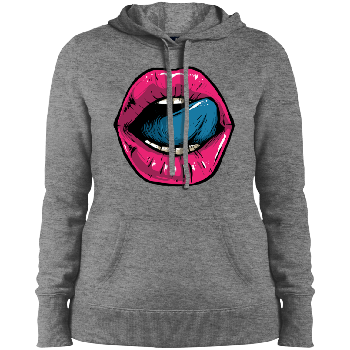 "HELLO LIPS" Ladies' Pullover Hooded Sweatshirt