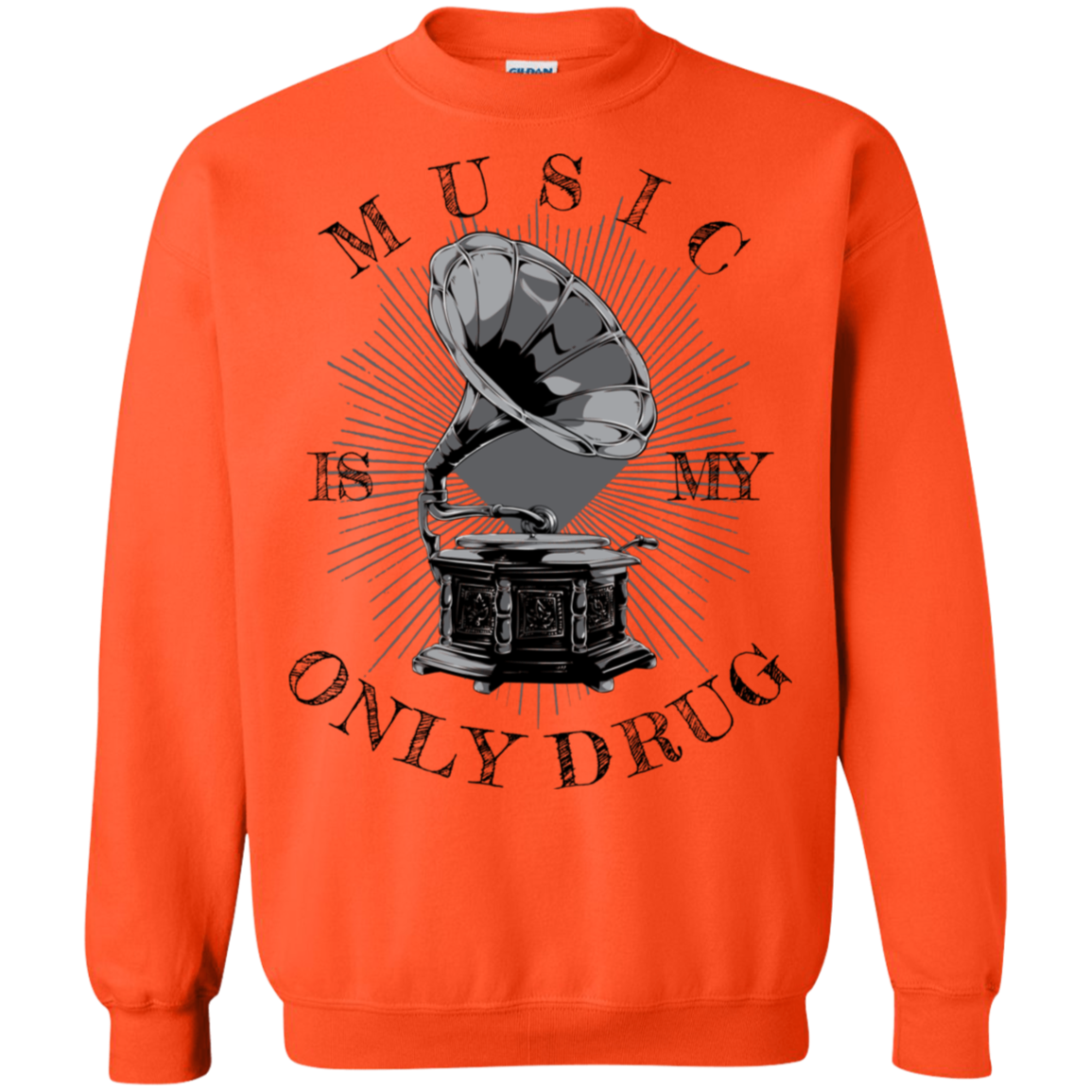 "MUSIC" Crewneck Pullover Sweatshirt 8 oz.