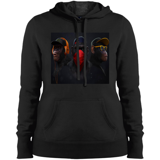 "HEAR NO EVIL SPEAK NO EVIL SEE NO EVIL" Ladies' Pullover Hooded Sweatshirt