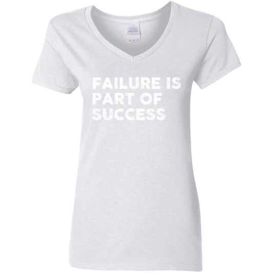 "FAILURE IS" Ladies' 5.3 oz. V-Neck T-Shirt