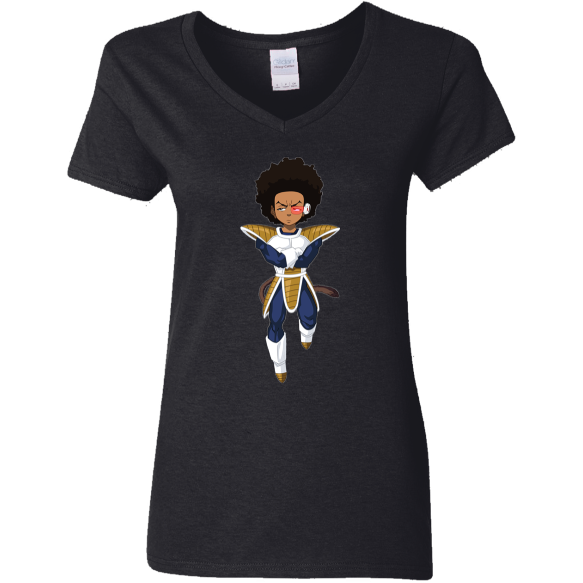 "HUEGETA" Ladies' 5.3 oz. V-Neck T-Shirt