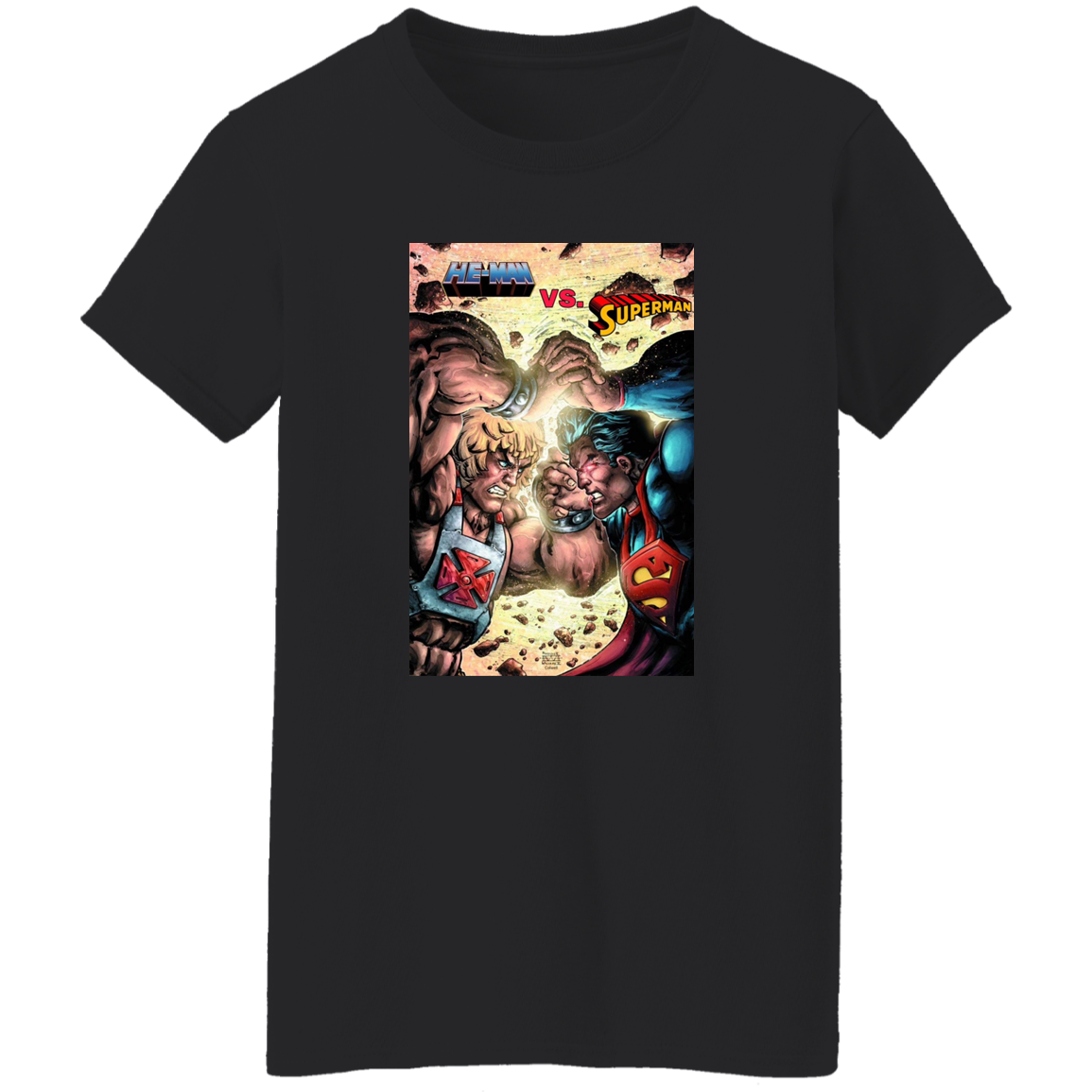 "HE-MAN VS SUPERMAN" Ladies' 5.3 oz. T-Shirt