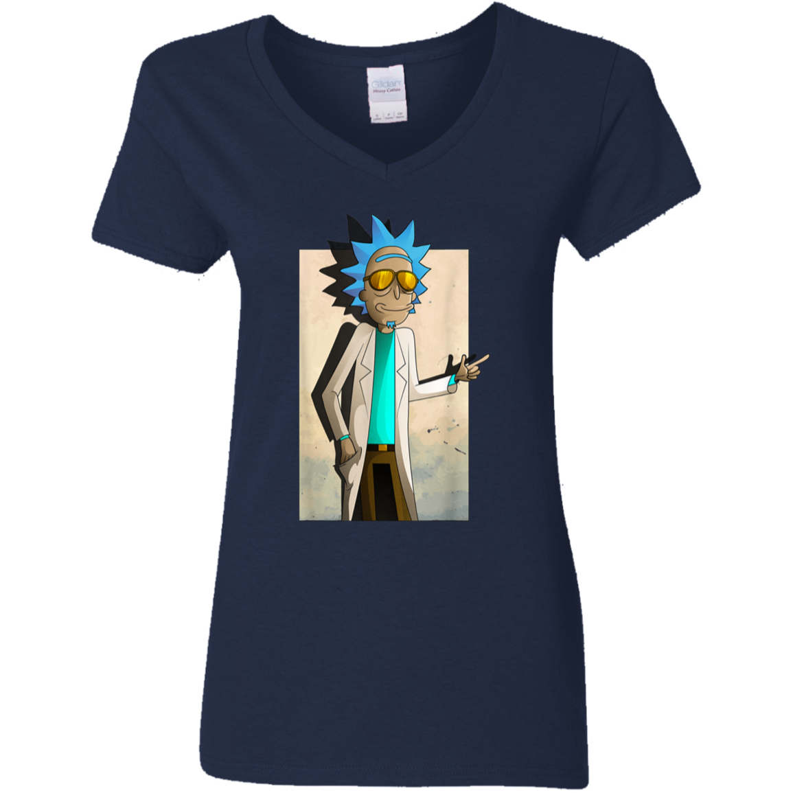 "COOL RICK" Ladies' 5.3 oz. V-Neck T-Shirt