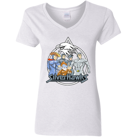 "SILVERHAWKS" Ladies' 5.3 oz. V-Neck T-Shirt