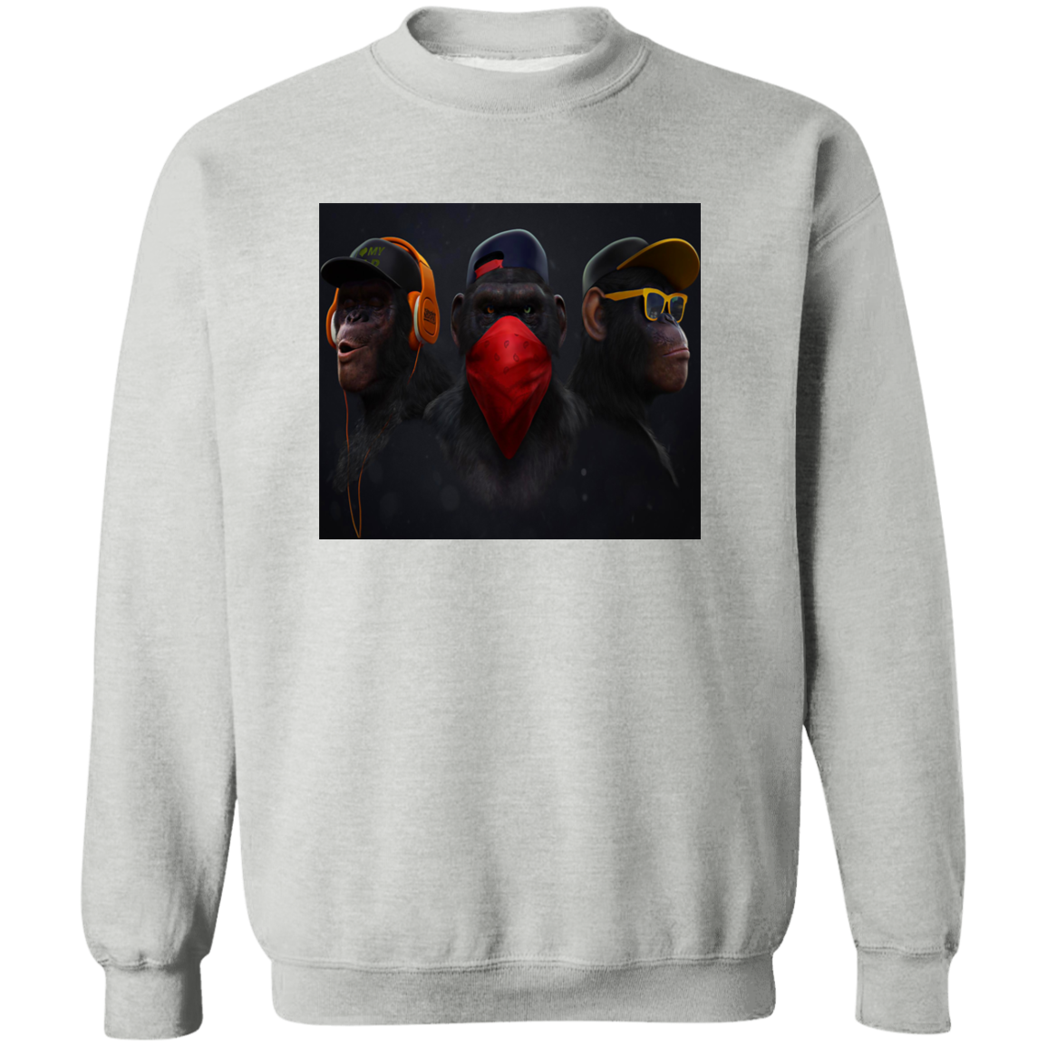 "HEAR NO EVIL SPEAK NO EVIL SEE NO EVIL" Crewneck Pullover Sweatshirt