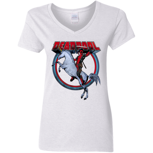 "UNICORN DEADPOOL" Ladies' 5.3 oz. V-Neck T-Shirt