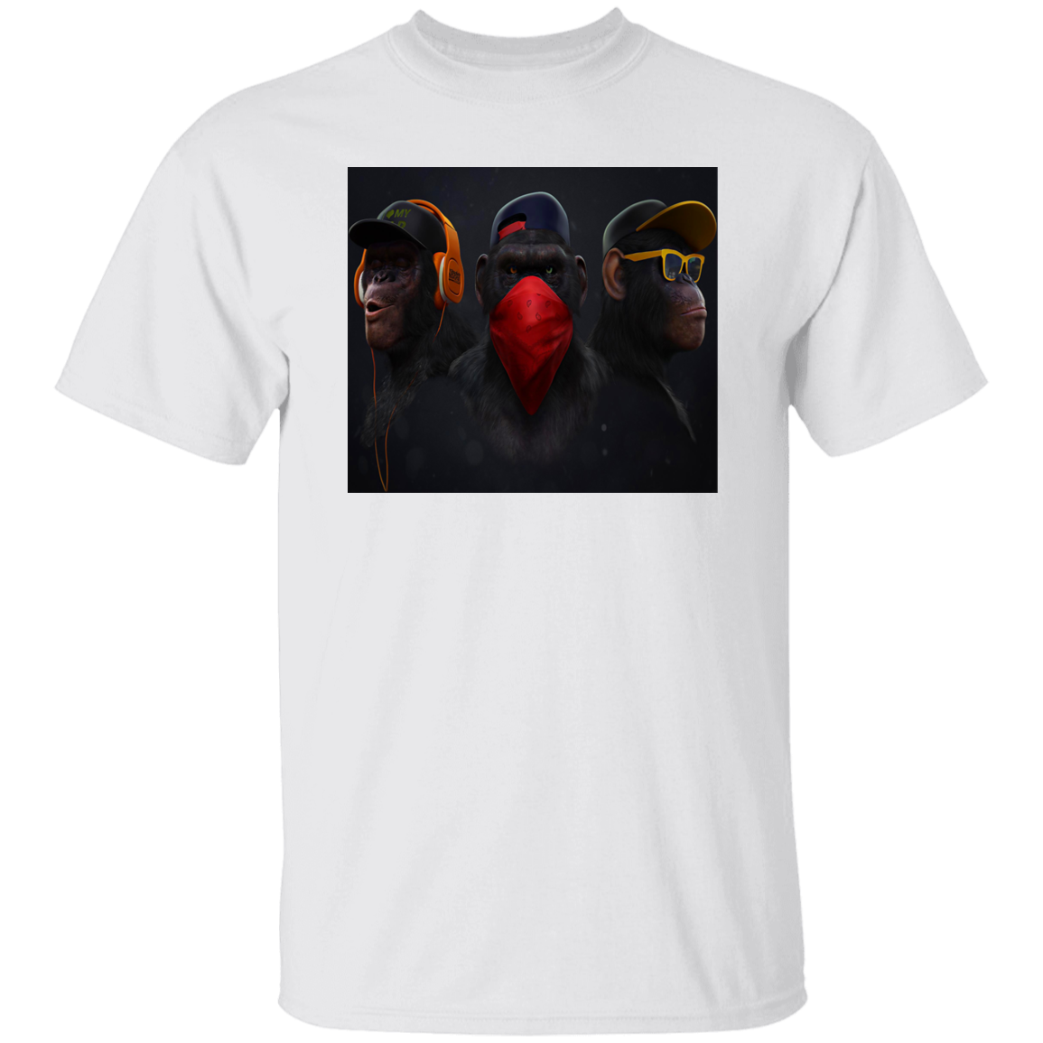 "HEAR NO EVIL SPEAK NO EVIL SEE NO EVIL" 5.3 oz. T-Shirt