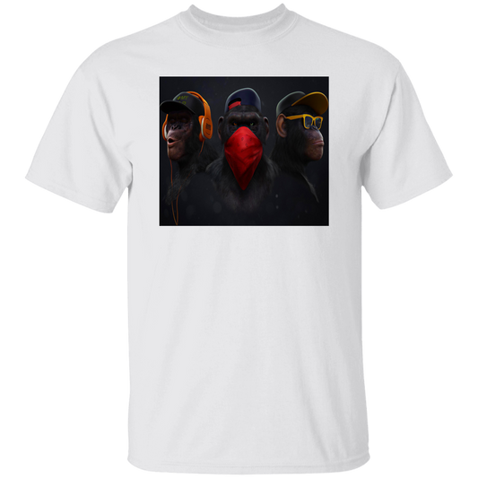 "HEAR NO EVIL SPEAK NO EVIL SEE NO EVIL" 5.3 oz. T-Shirt