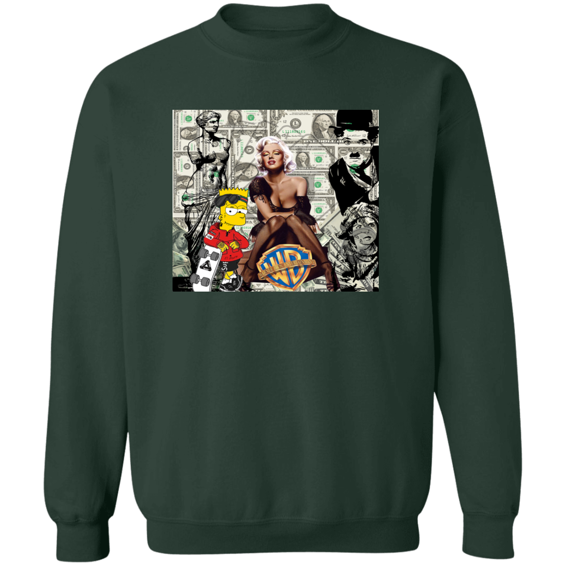 "MONEY MAKING MARILYN" Crewneck Pullover Sweatshirt