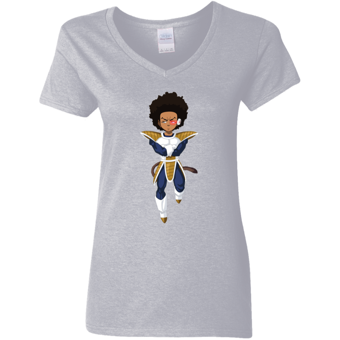 "HUEGETA" Ladies' 5.3 oz. V-Neck T-Shirt