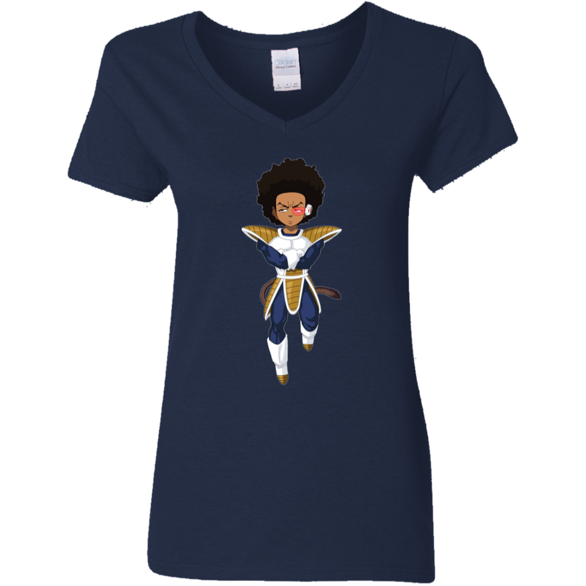 "HUEGETA" Ladies' 5.3 oz. V-Neck T-Shirt