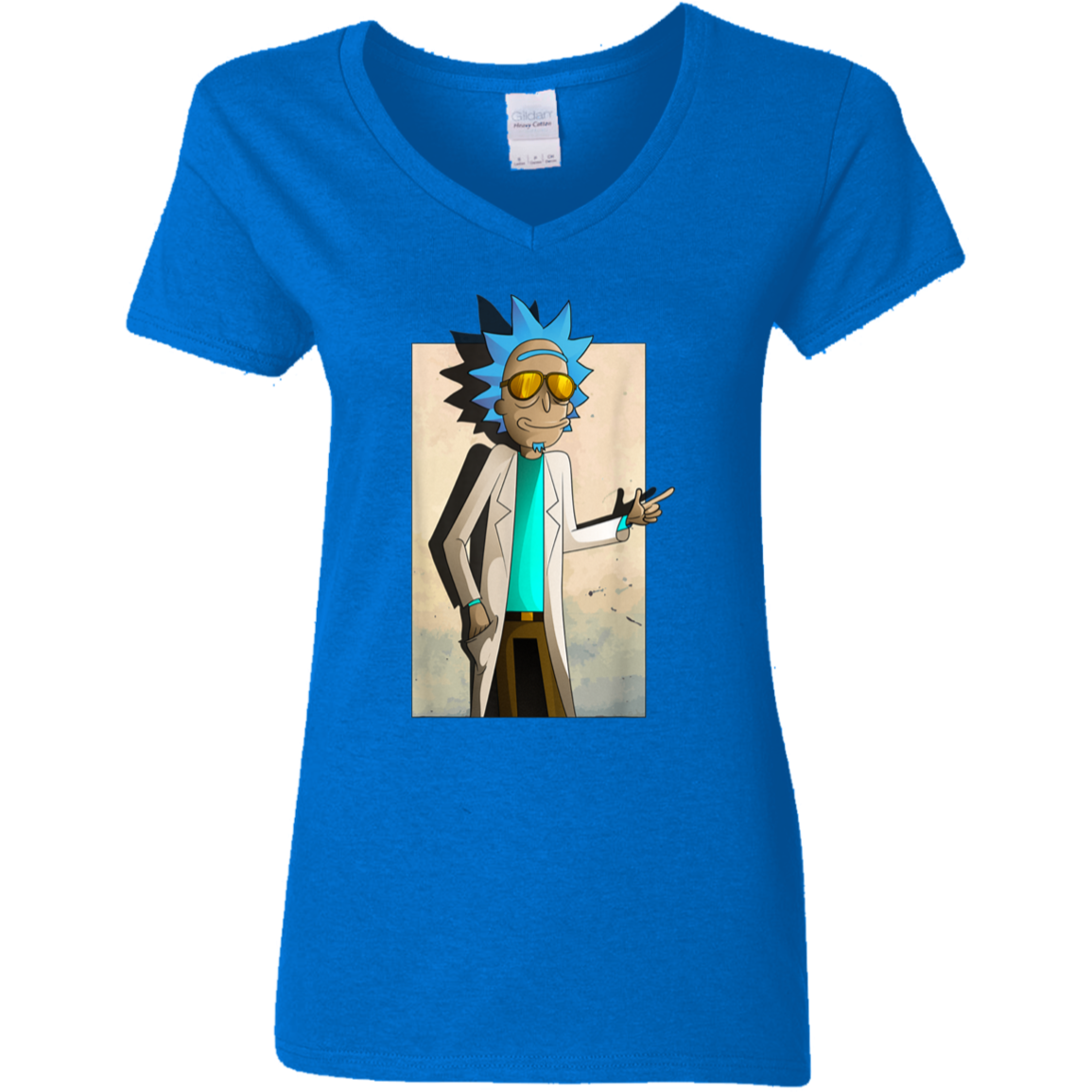 "COOL RICK" Ladies' 5.3 oz. V-Neck T-Shirt