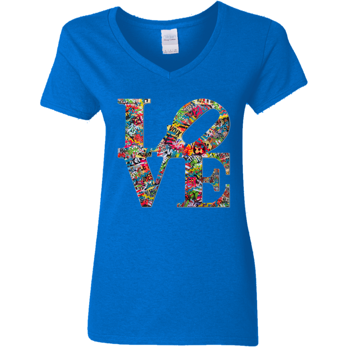 "LOVE 2.0" Ladies' 5.3 oz. V-Neck T-Shirt