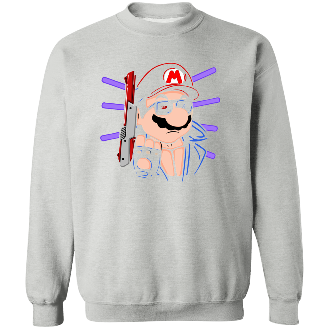 "MARIO TERMINATOR" Crewneck Pullover Sweatshirt