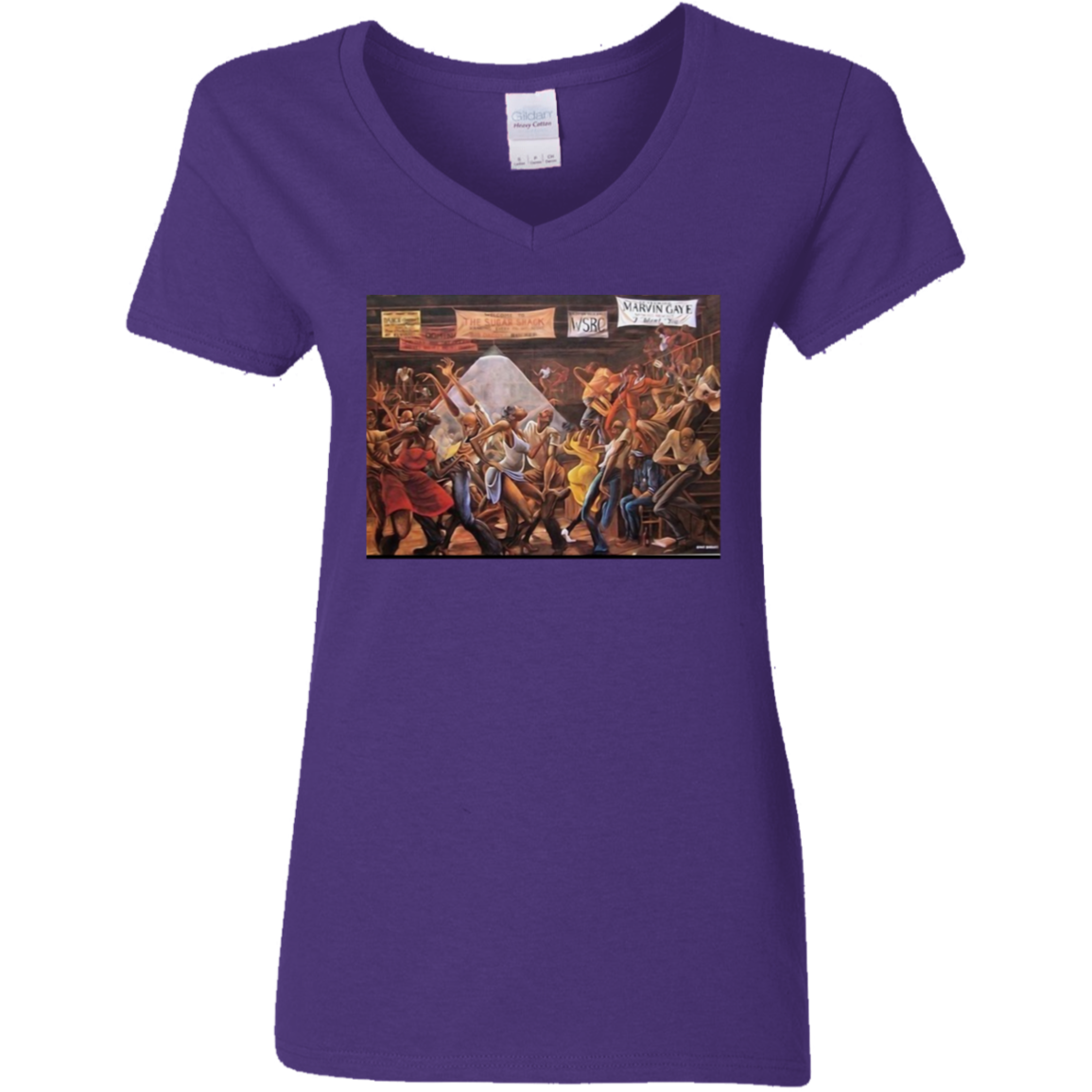 "GOOD TIMES" Ladies' 5.3 oz. V-Neck T-Shirt