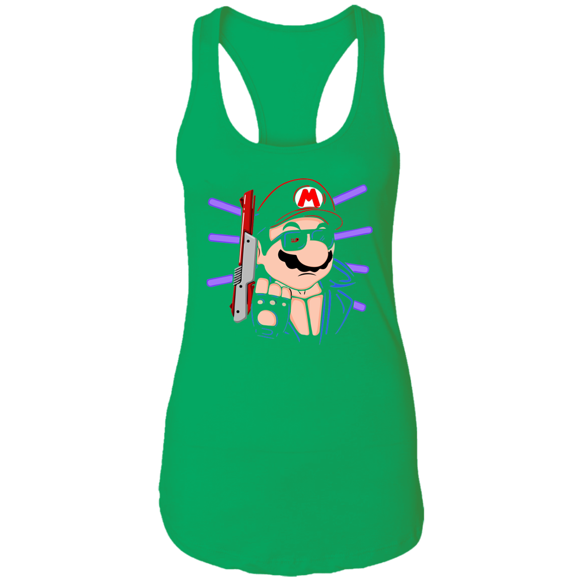 "MARIO TERMINATOR" Ladies Ideal Racerback Tank