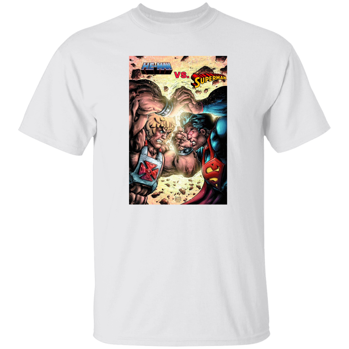 "HE-MAN VS SUPERMAN" 5.3 oz. T-Shirt