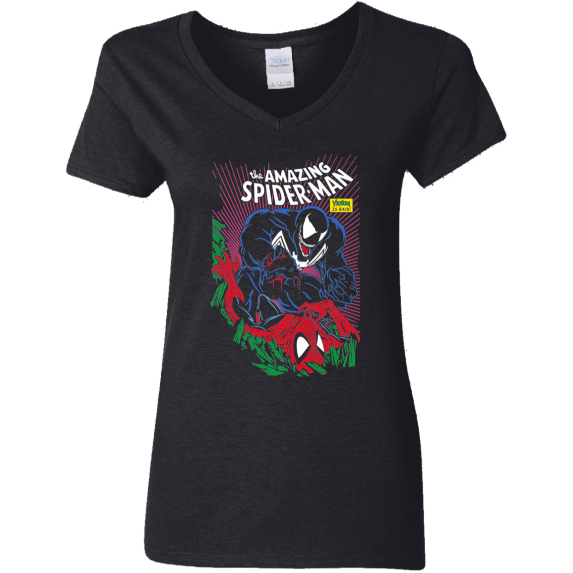 "VENOM IS BACK" Ladies' 5.3 oz. V-Neck T-Shirt