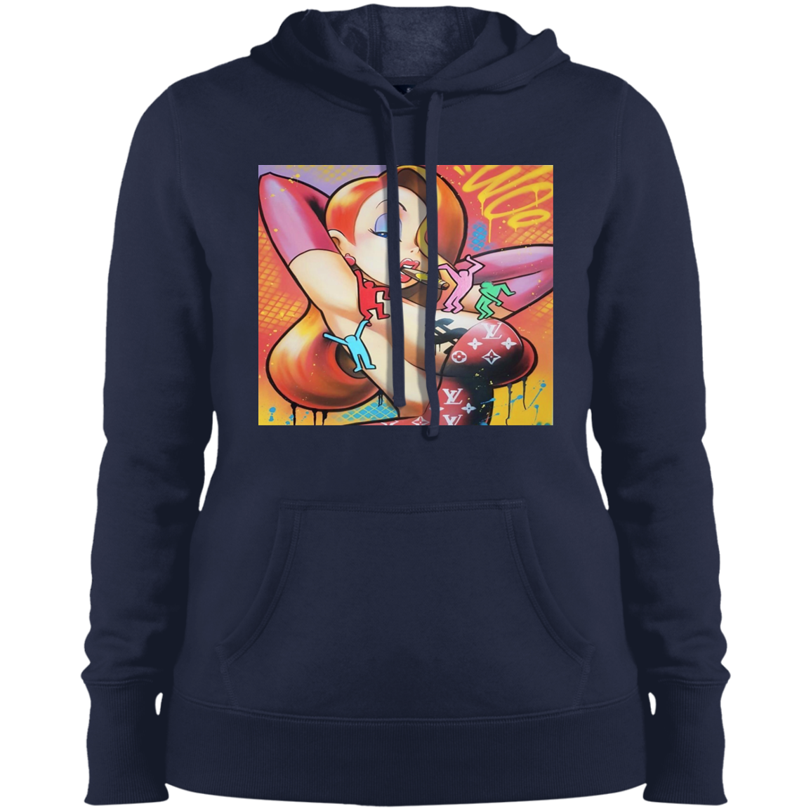 "FOLLOW THE RABBIT" Ladies' Pullover Hooded Sweatshirt