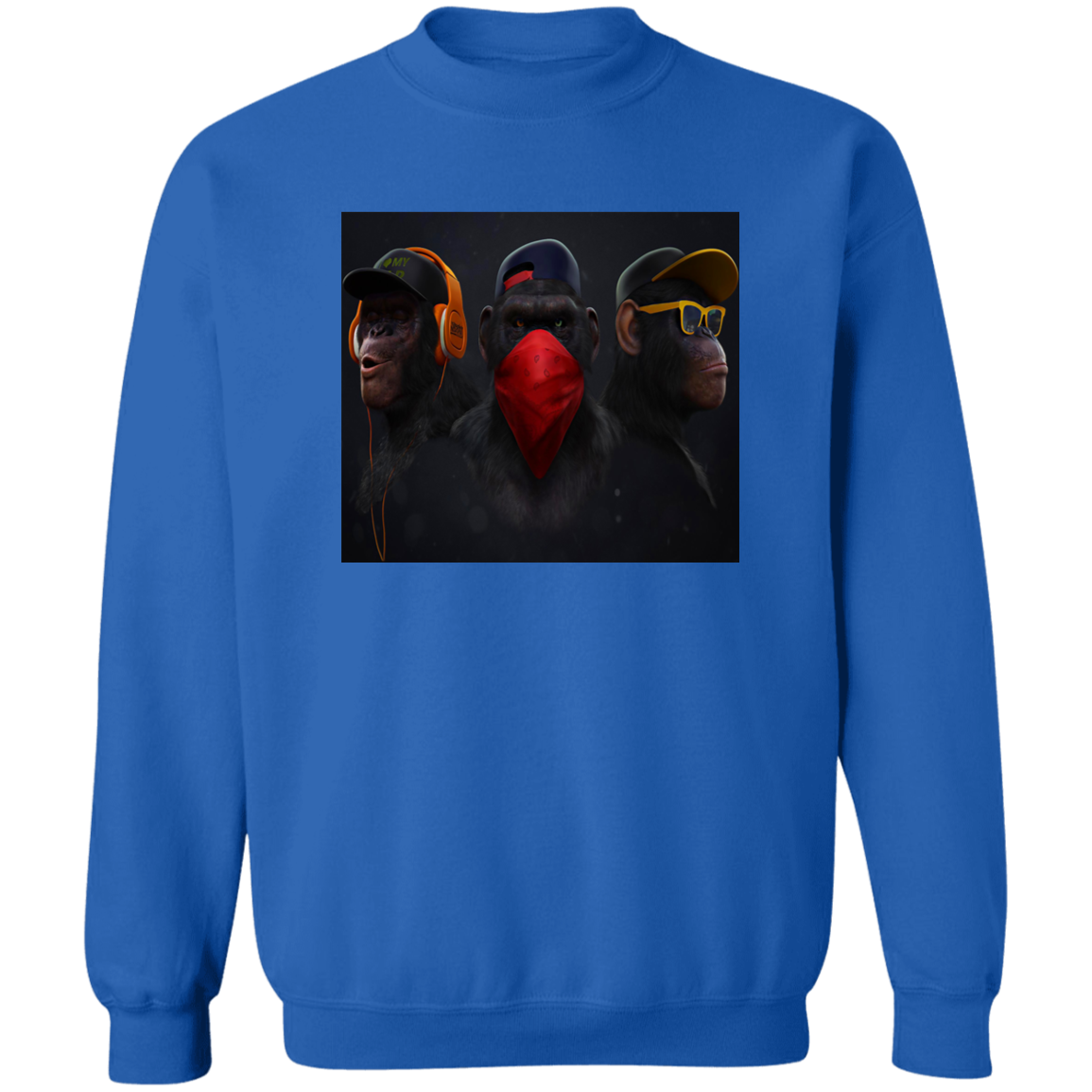 "HEAR NO EVIL SPEAK NO EVIL SEE NO EVIL" Crewneck Pullover Sweatshirt