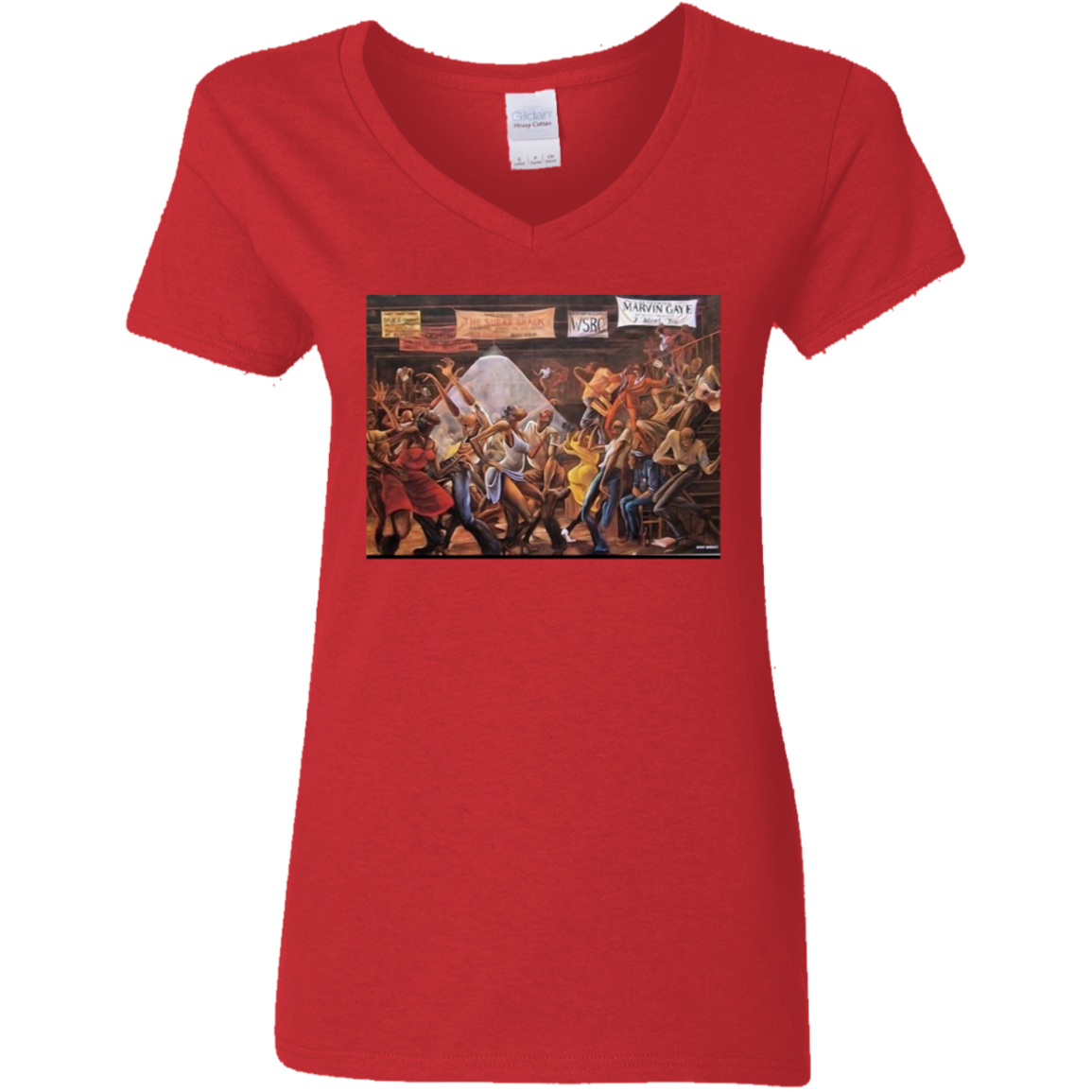 "GOOD TIMES" Ladies' 5.3 oz. V-Neck T-Shirt