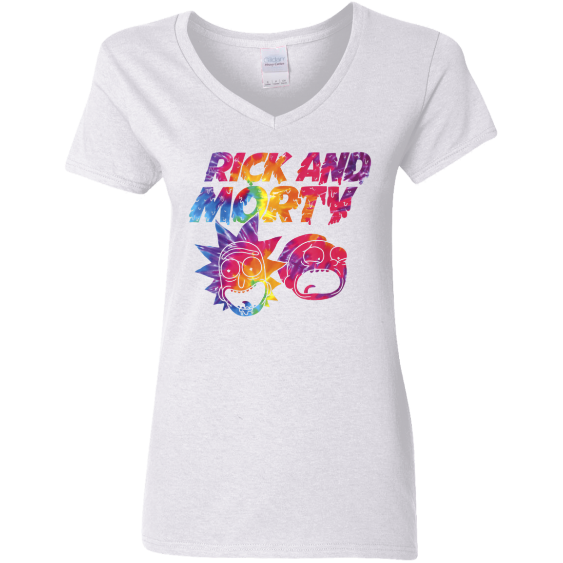 "ACID TRIP RICK AND MORTY" Ladies' 5.3 oz. V-Neck T-Shirt