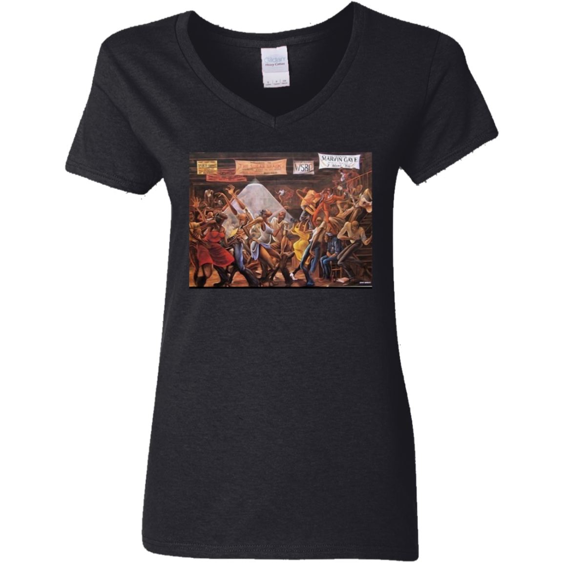 "GOOD TIMES" Ladies' 5.3 oz. V-Neck T-Shirt