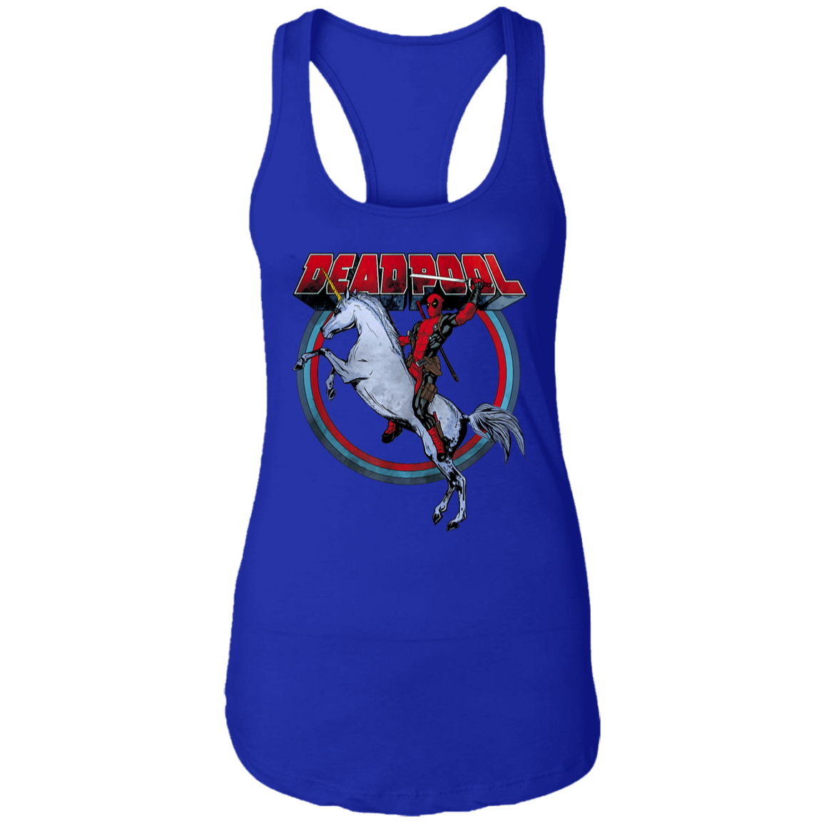 "UNICORN DEADPOOL" Ladies Ideal Racerback Tank