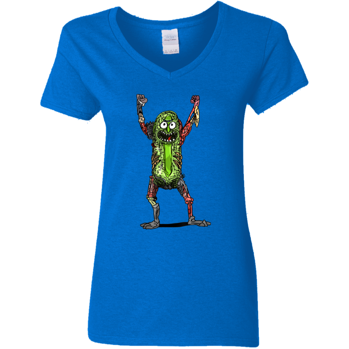 "PICKLE RICK" Ladies' 5.3 oz. V-Neck T-Shirt