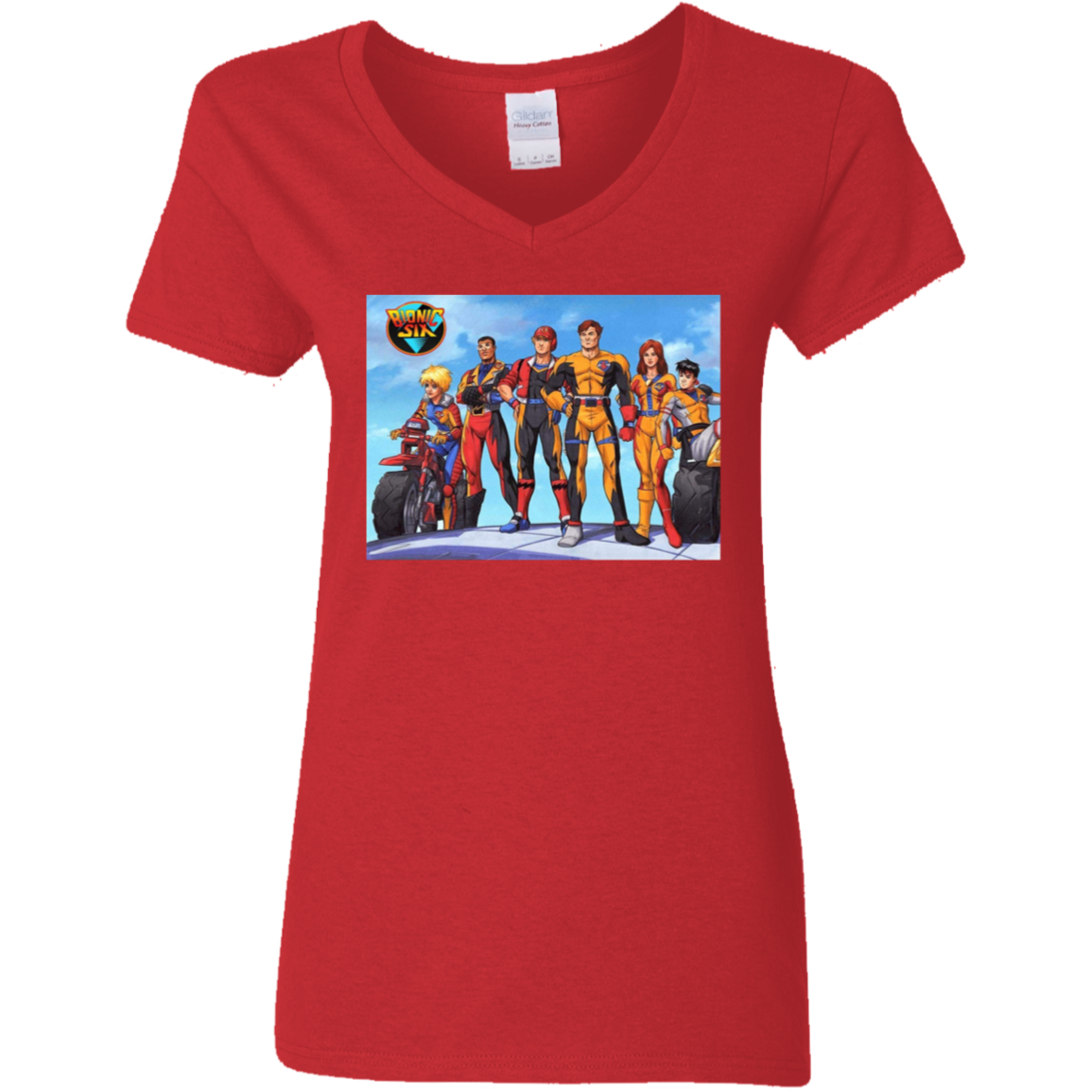 "B6" Ladies' 5.3 oz. V-Neck T-Shirt