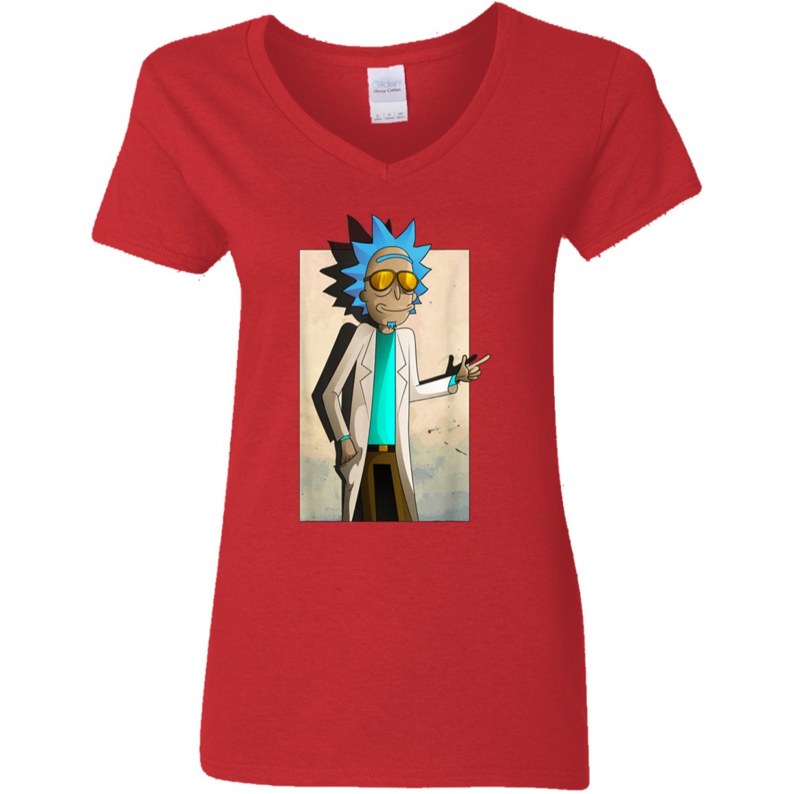 "COOL RICK" Ladies' 5.3 oz. V-Neck T-Shirt