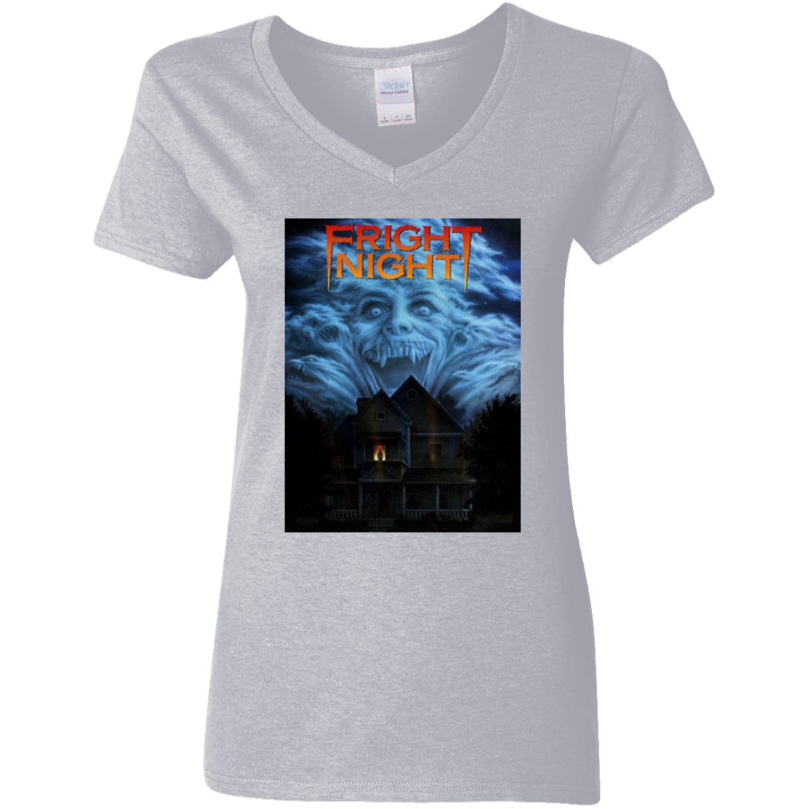 "FRIGHT NIGHT" Ladies' 5.3 oz. V-Neck T-Shirt