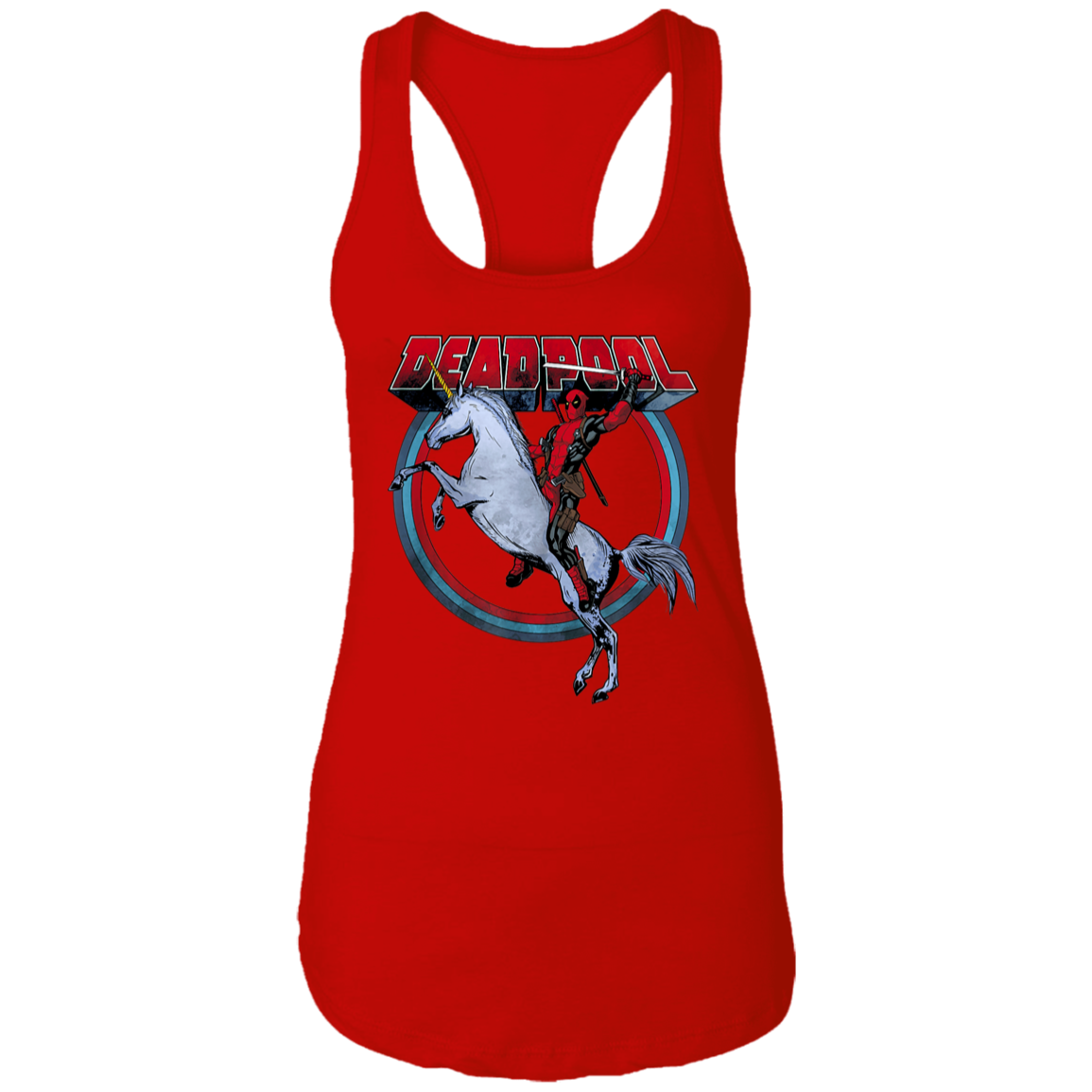 "UNICORN DEADPOOL" Ladies Ideal Racerback Tank