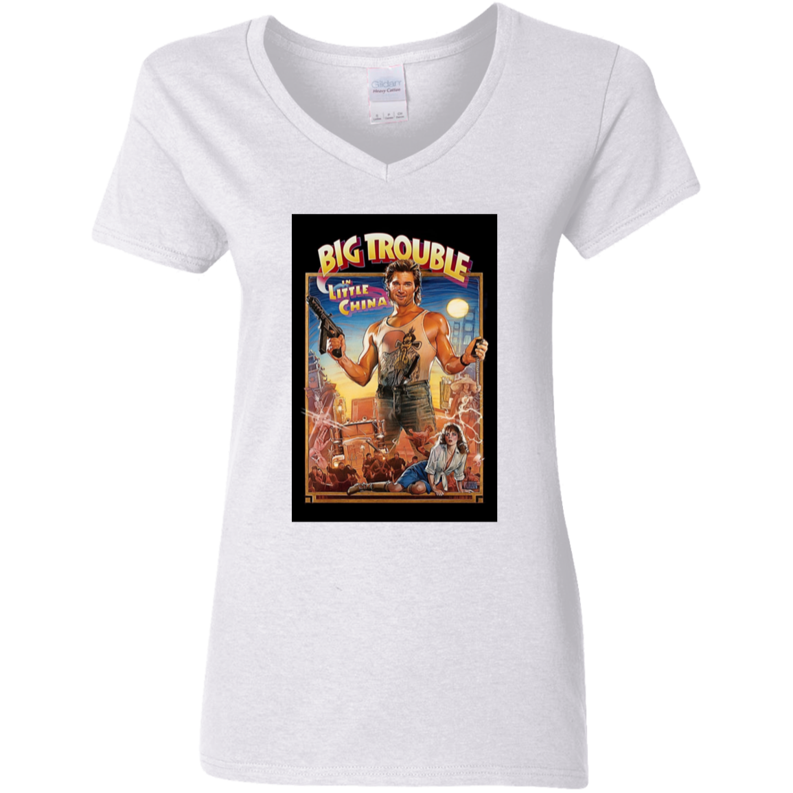 "PORKCHOP EXPRESS" Ladies' 5.3 oz. V-Neck T-Shirt