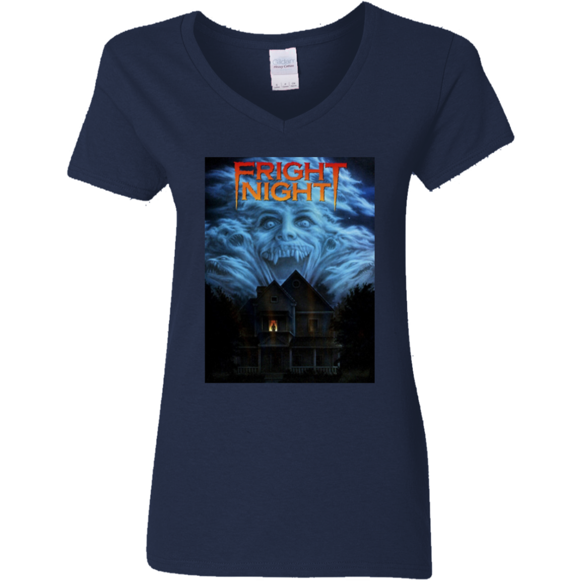 "FRIGHT NIGHT" Ladies' 5.3 oz. V-Neck T-Shirt