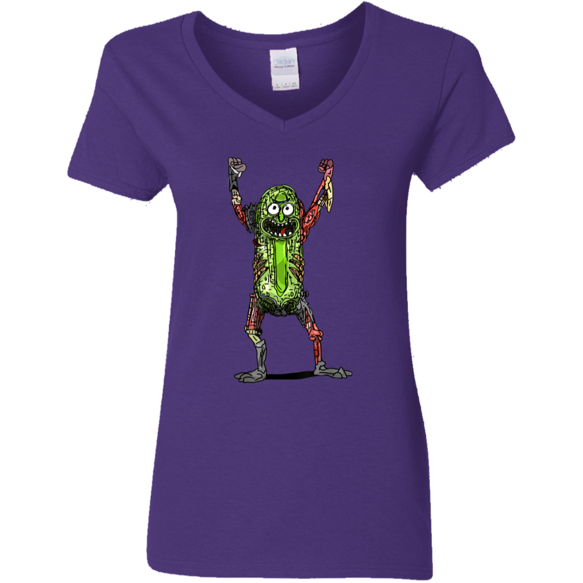 "PICKLE RICK" Ladies' 5.3 oz. V-Neck T-Shirt