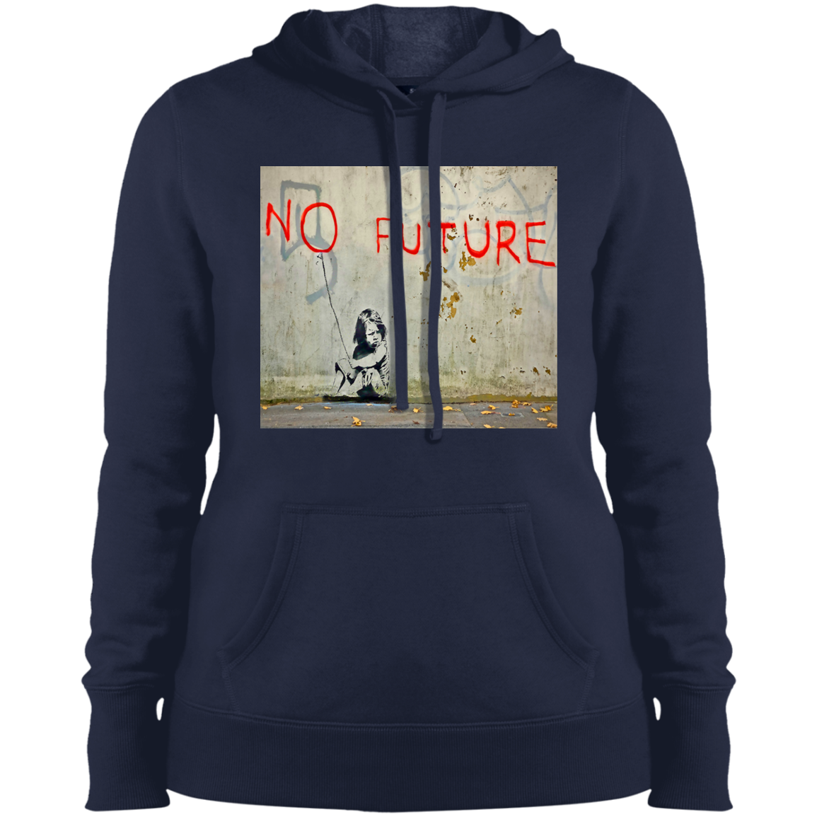 "NO FUTURE" Ladies' Pullover Hooded Sweatshirt