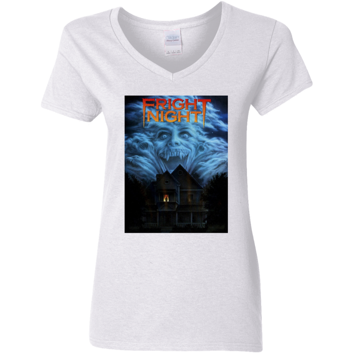 "FRIGHT NIGHT" Ladies' 5.3 oz. V-Neck T-Shirt