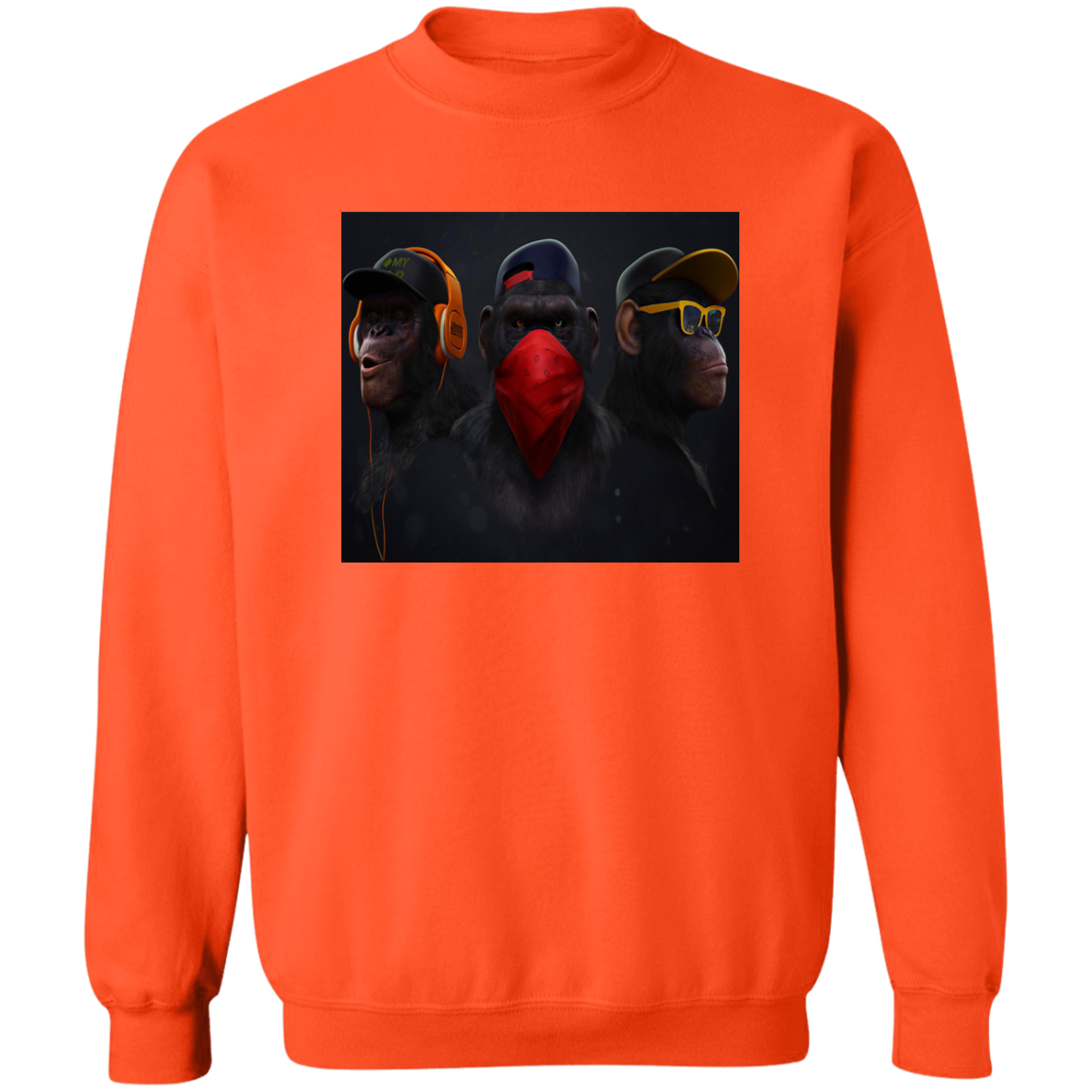 "HEAR NO EVIL SPEAK NO EVIL SEE NO EVIL" Crewneck Pullover Sweatshirt