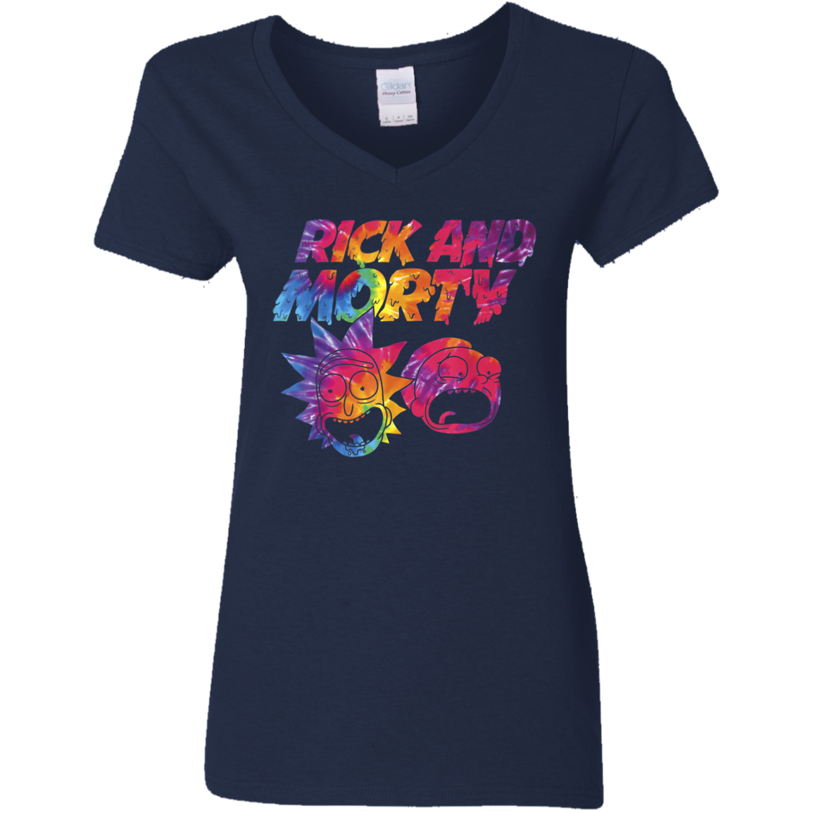 "ACID TRIP RICK AND MORTY" Ladies' 5.3 oz. V-Neck T-Shirt