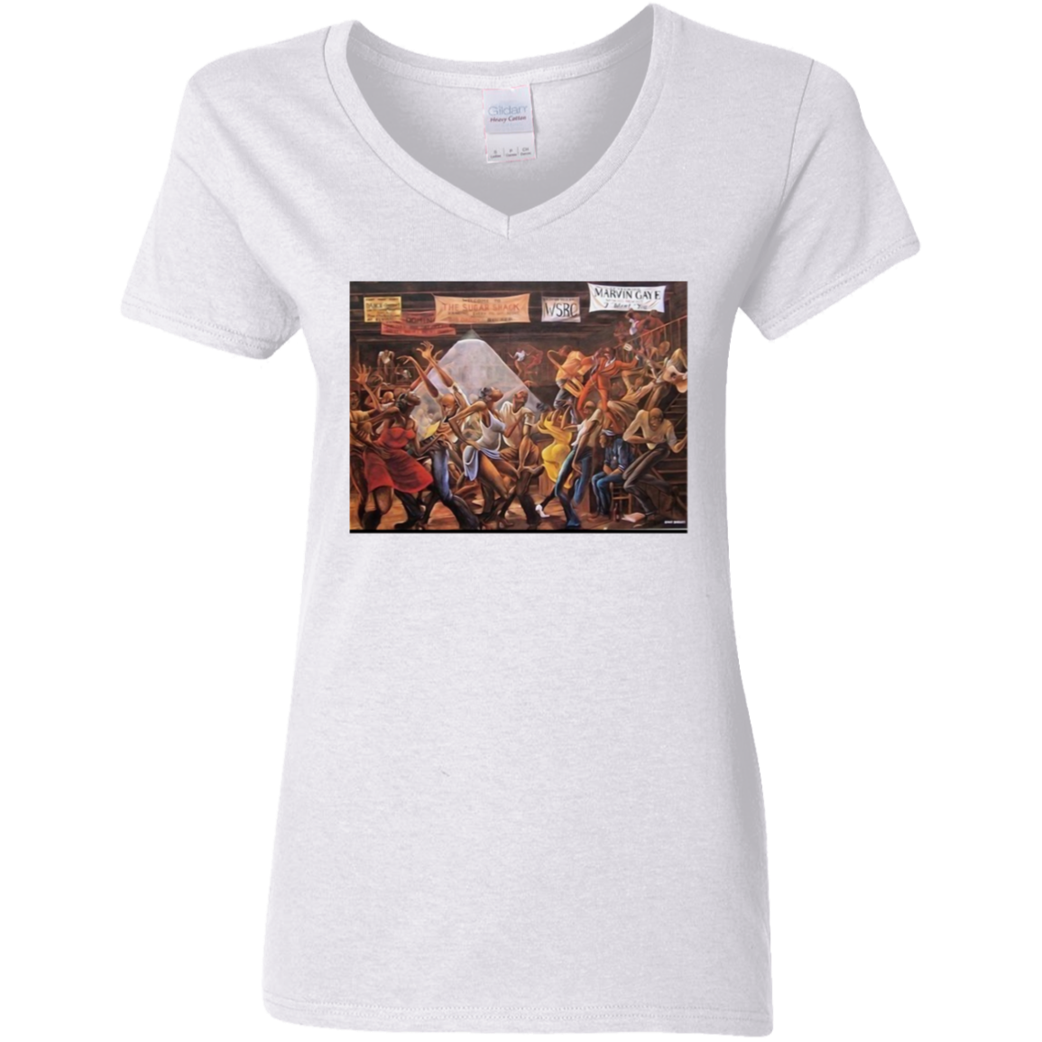 "GOOD TIMES" Ladies' 5.3 oz. V-Neck T-Shirt